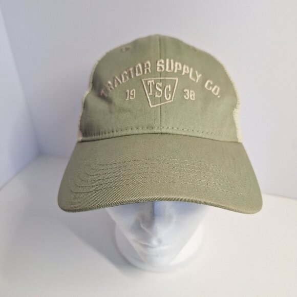 Tractor Supply Co Olive Green Mesh Trucker Hat Adjustable Snapback Baseball Cap - Picture 1 of 10
